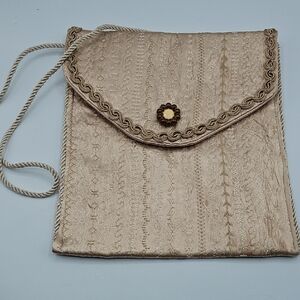 Homemade Cream Clutch/Shoulder Bag. Homey, Feminine, Cottagecore